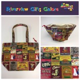 Large Tote Bag With Zip - Vintage Coffee Large Tote Bag With Zip - Vintage Coffee
